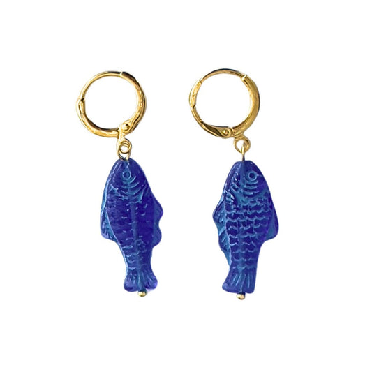 Blue Fish Earrings