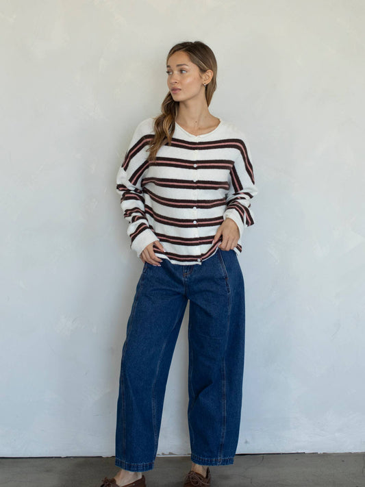 Piper Cardigan Varsity Stripe