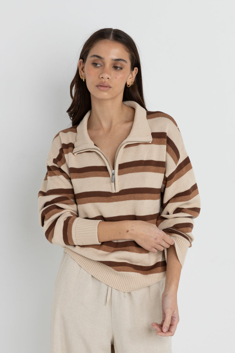 1/4 Zip Isla Striped Jumper