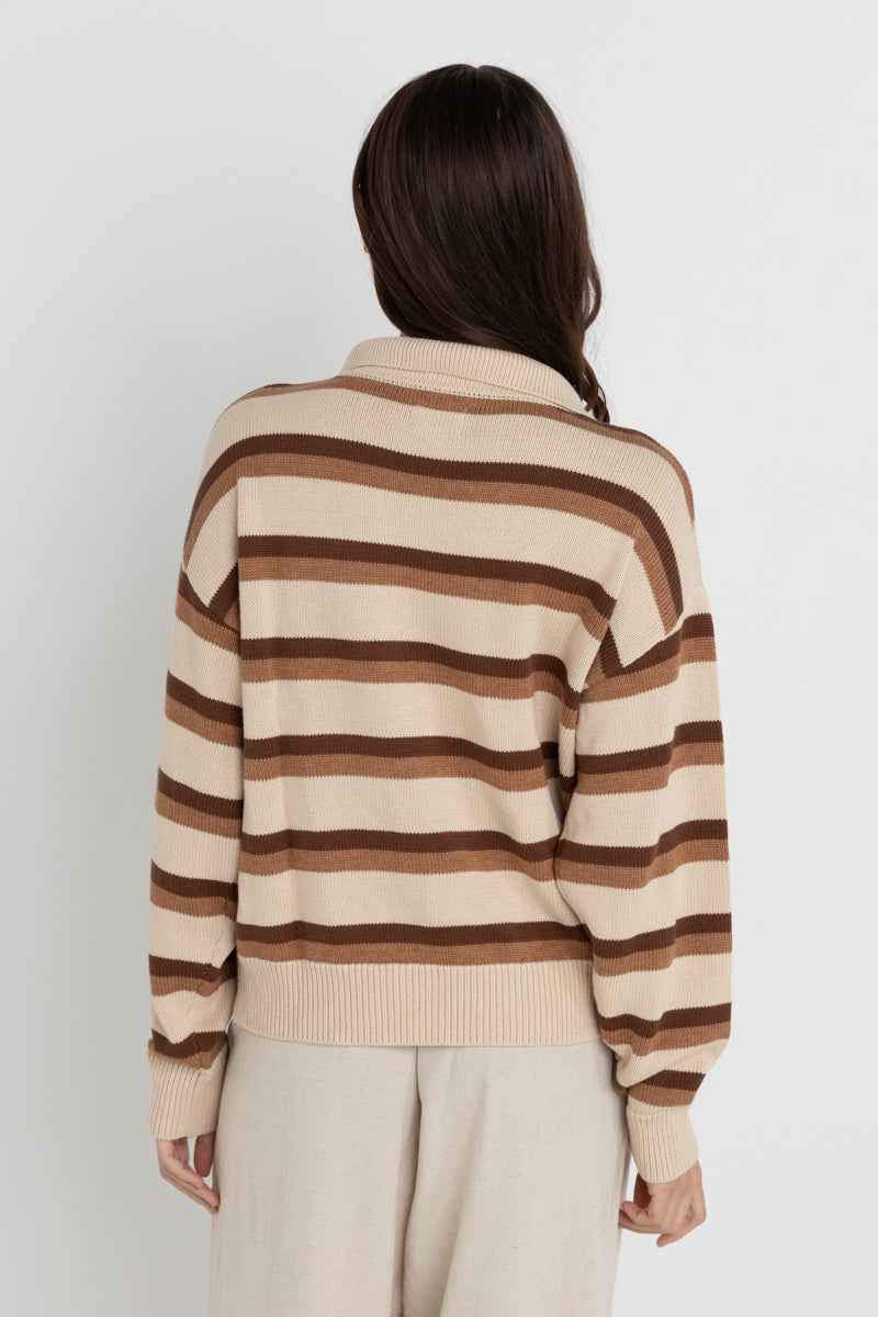 1/4 Zip Isla Striped Jumper