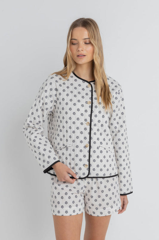 domino floral quilted jacket