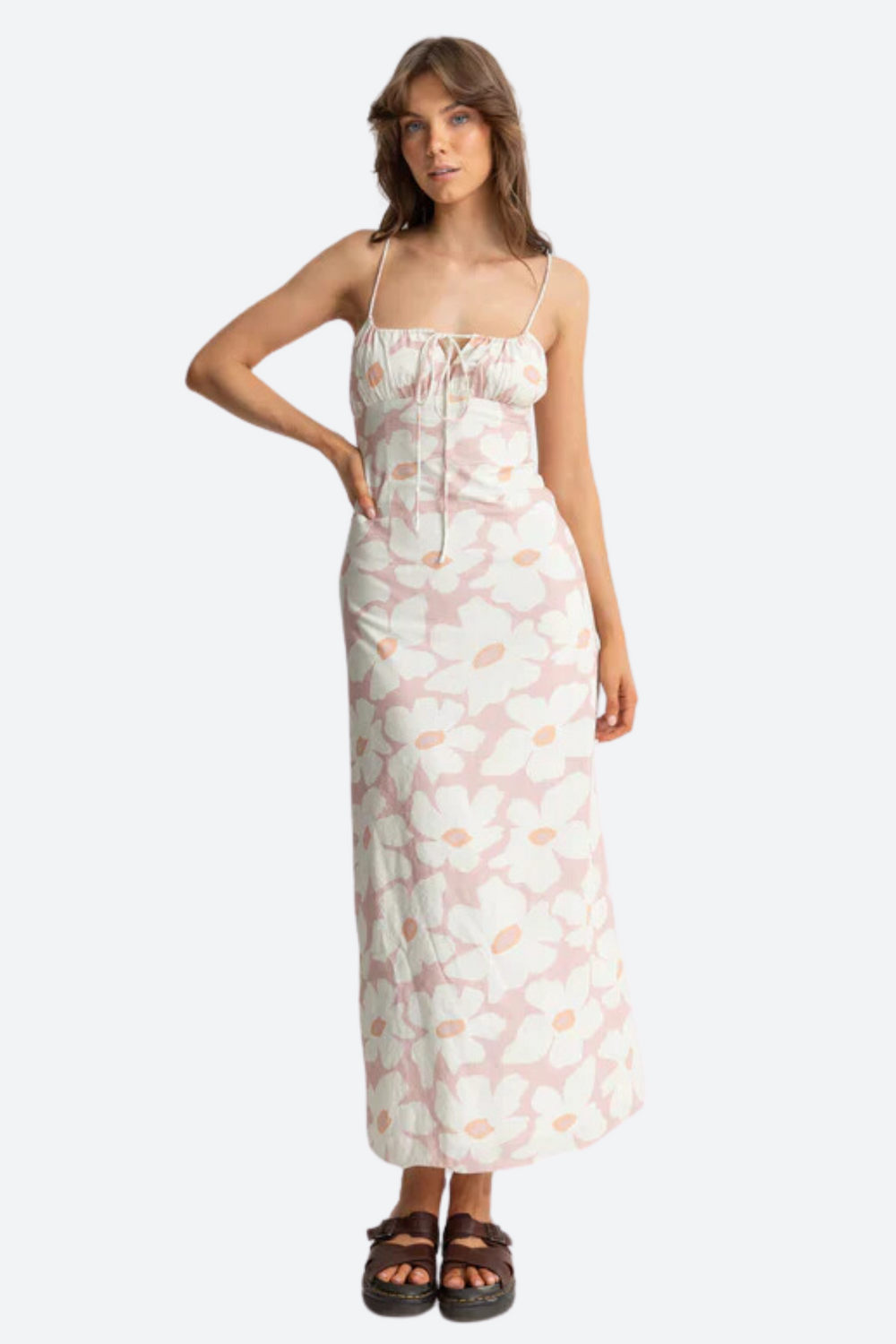 MIMI FLORAL GATHERED MAXI DRESS