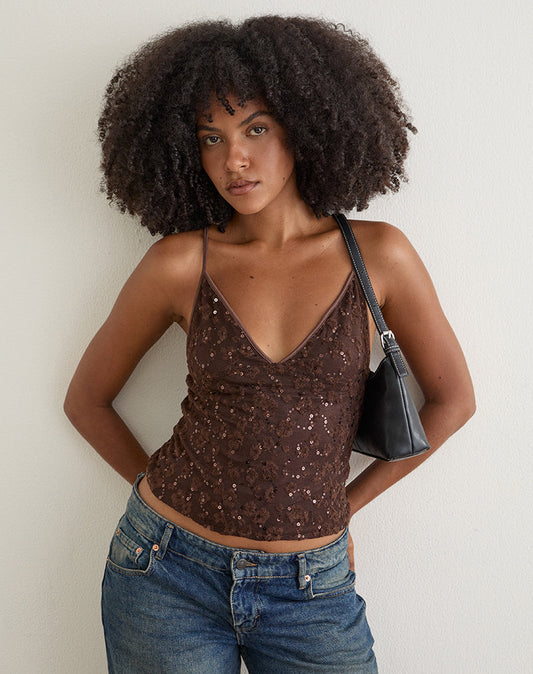 Camilla Top in Sequin Knit