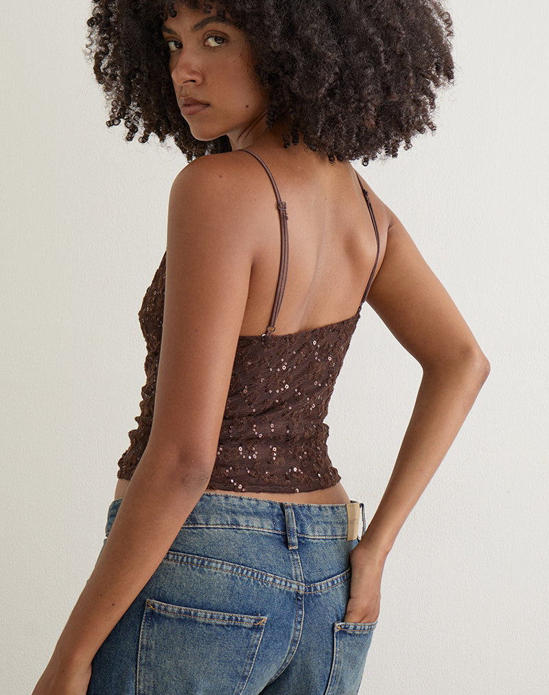 Camilla Top in Sequin Knit