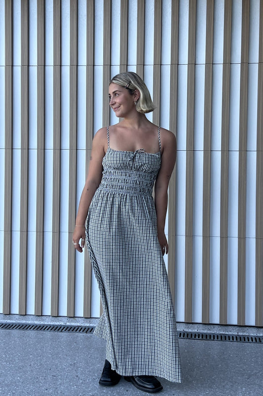 Antibes Plaid Midi Dress