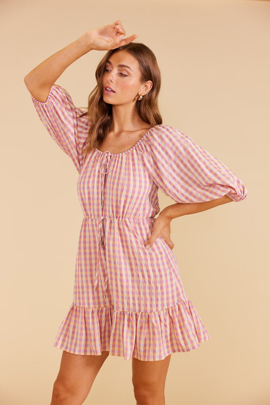 Almero Mini Dress - Gingham