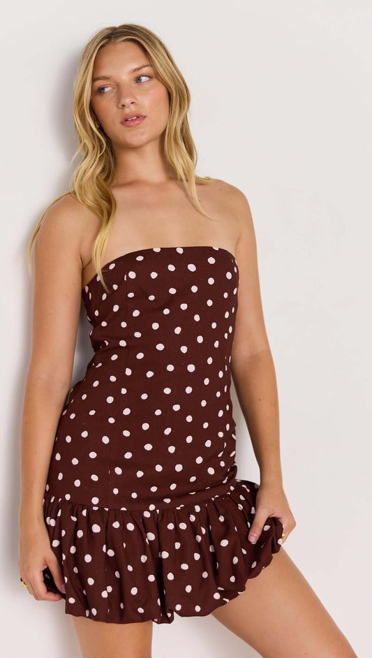 Cedar Spot Bubble Mini Dress