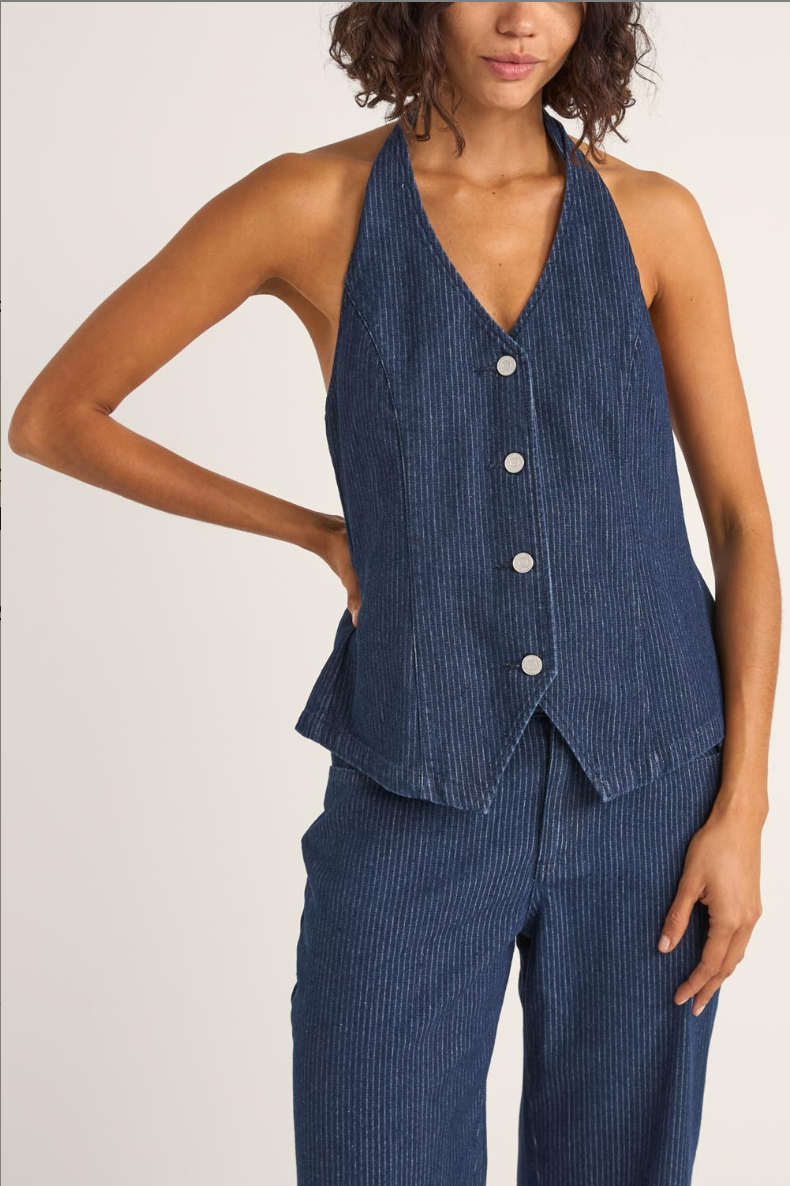 Pinstripe Halter Vest