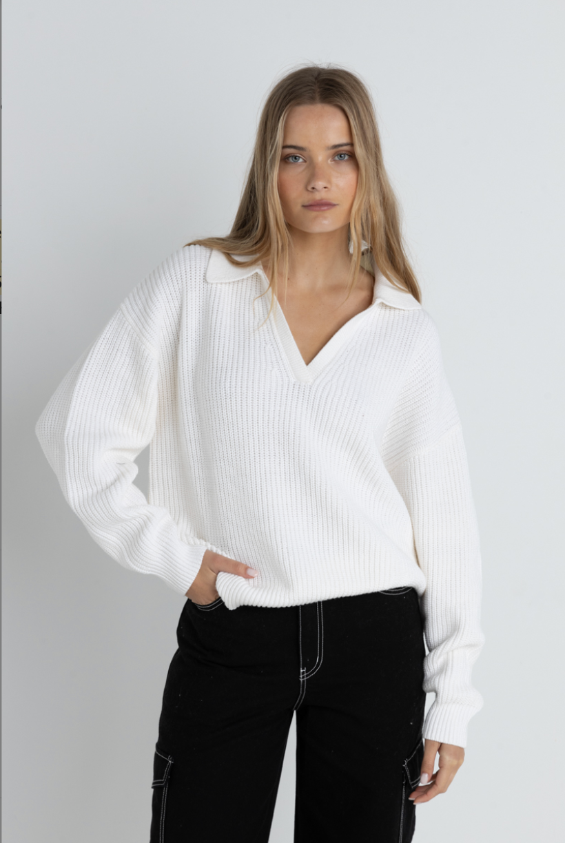 Muse V-Neck Collared Jumper