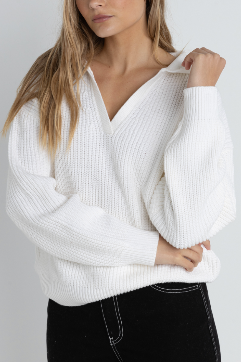 Muse V-Neck Collared Jumper
