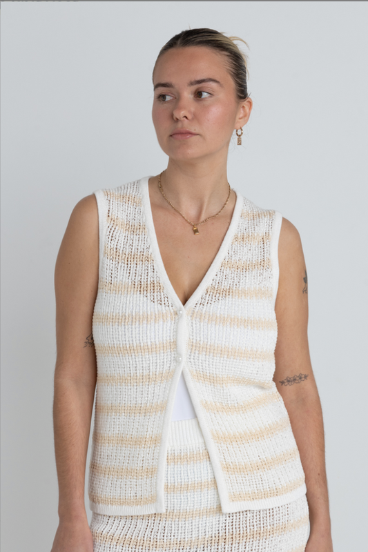 Sol Stripe Longline Knit Vest