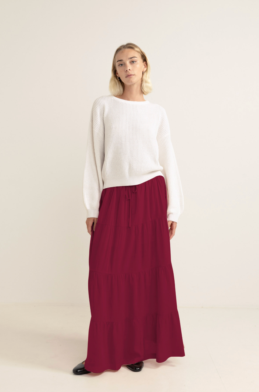 Classic Tiered Maxi Skirt