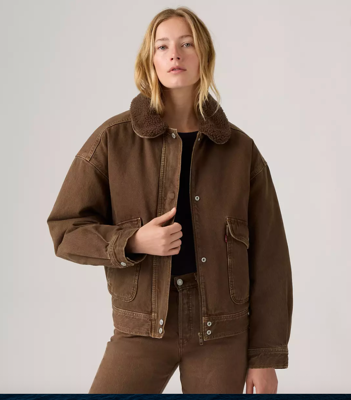 Everyday Bomber with Faux Shearling Collar
