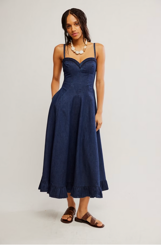 Another Season Denim Midi Dress