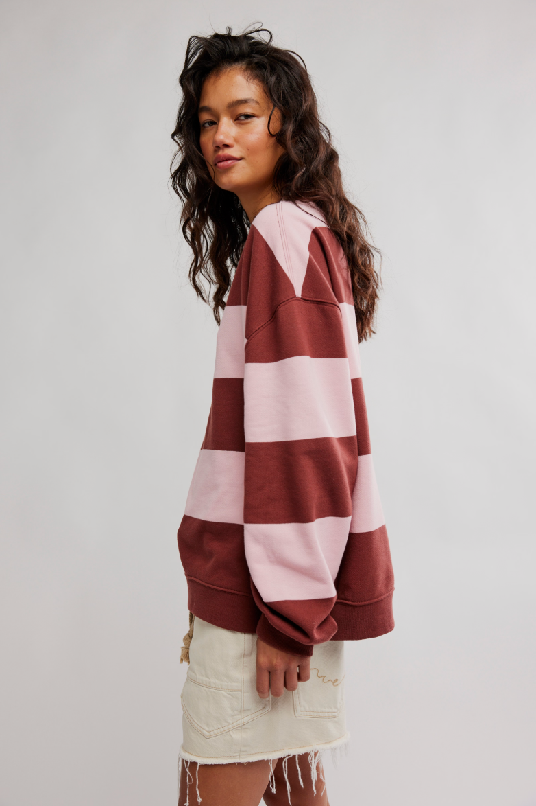 Classic Striped Oversized Crewneck
