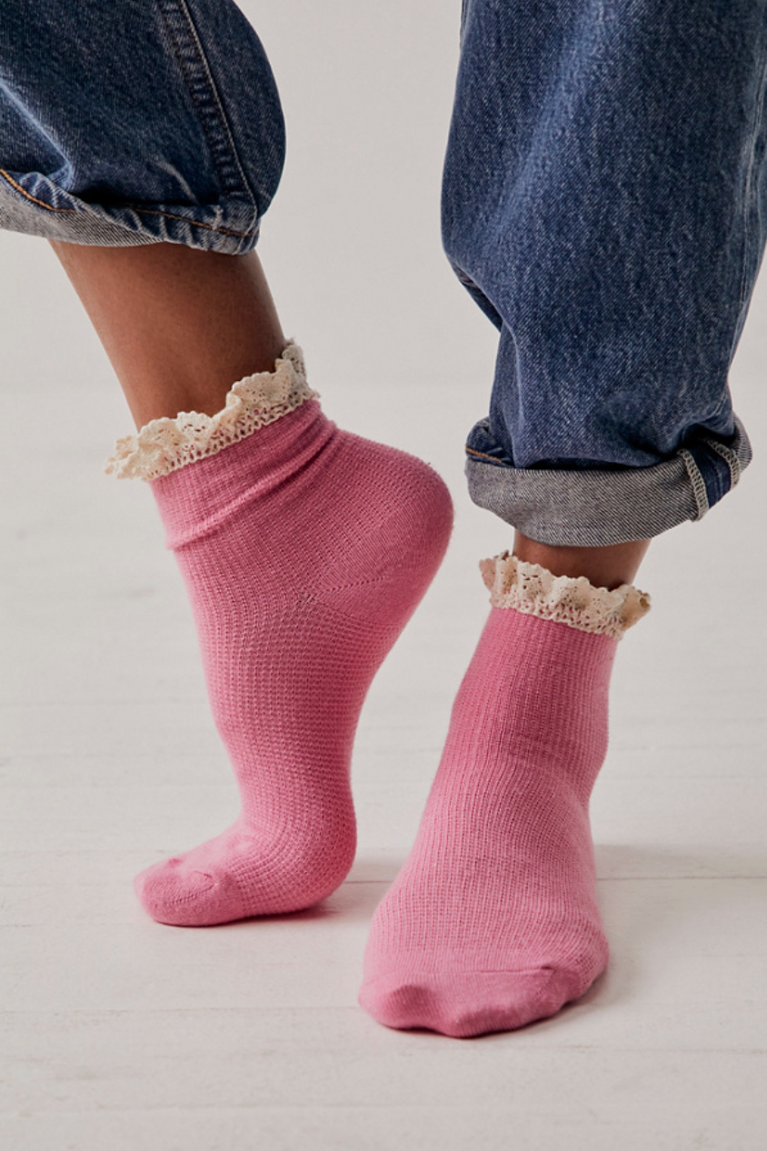 Beloved Waffle Knit Ankle Socks