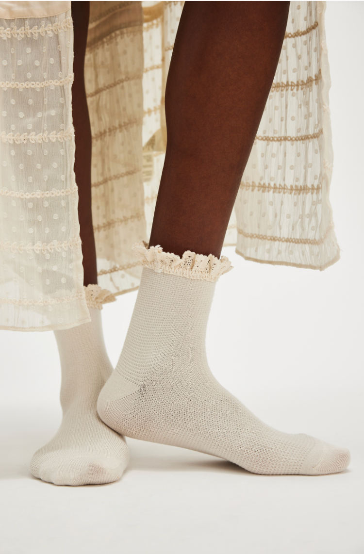 Beloved Waffle Knit Ankle Socks