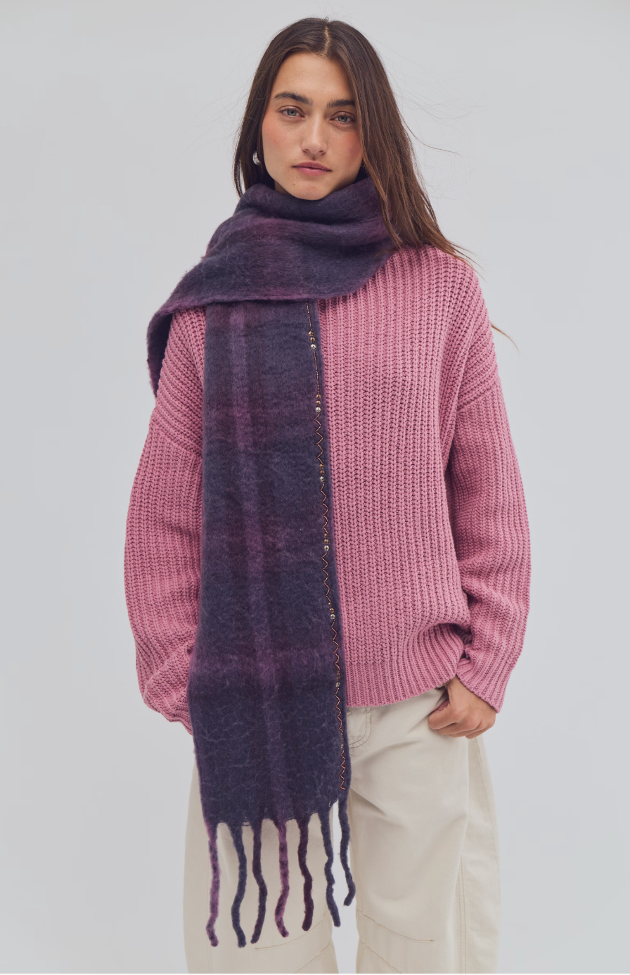Highland Plaid Skinny Scarf