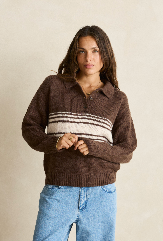 Strata Knit Polo Jumper