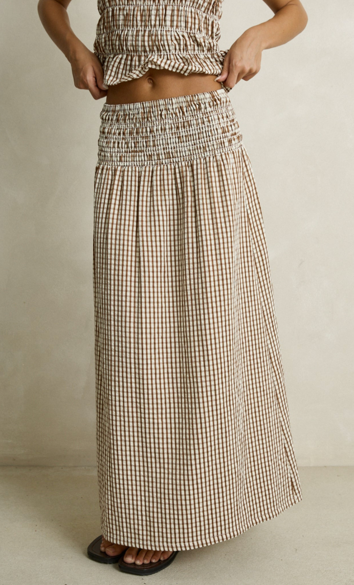 Capri Check Maxi Skirt