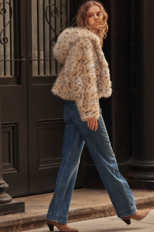 Louder Please Hooded Faux Fur Jacket