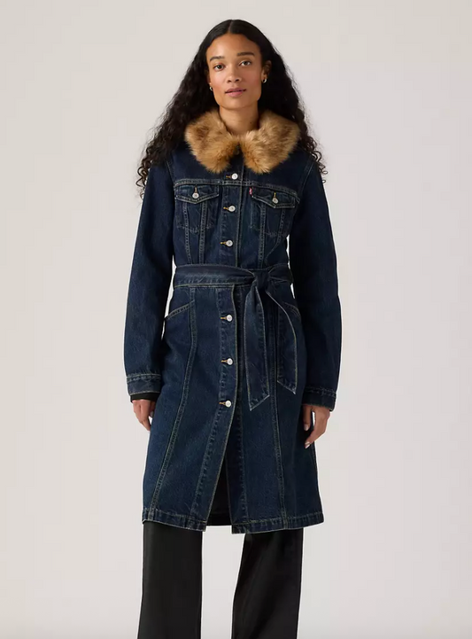 Longline Fur Trucker Jacket