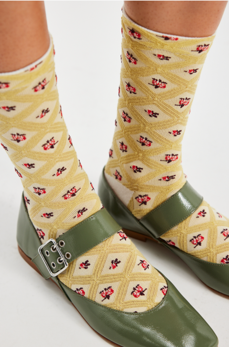 Floral Jacquard Trouser Socks