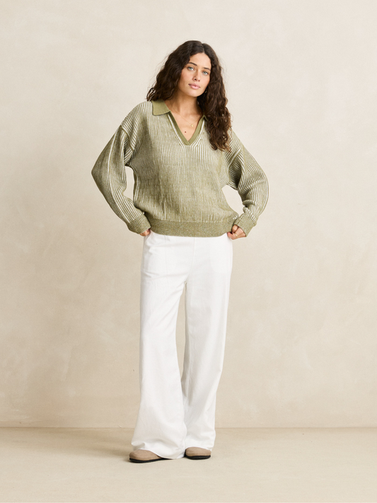 Vista Stripe Collared Jumper