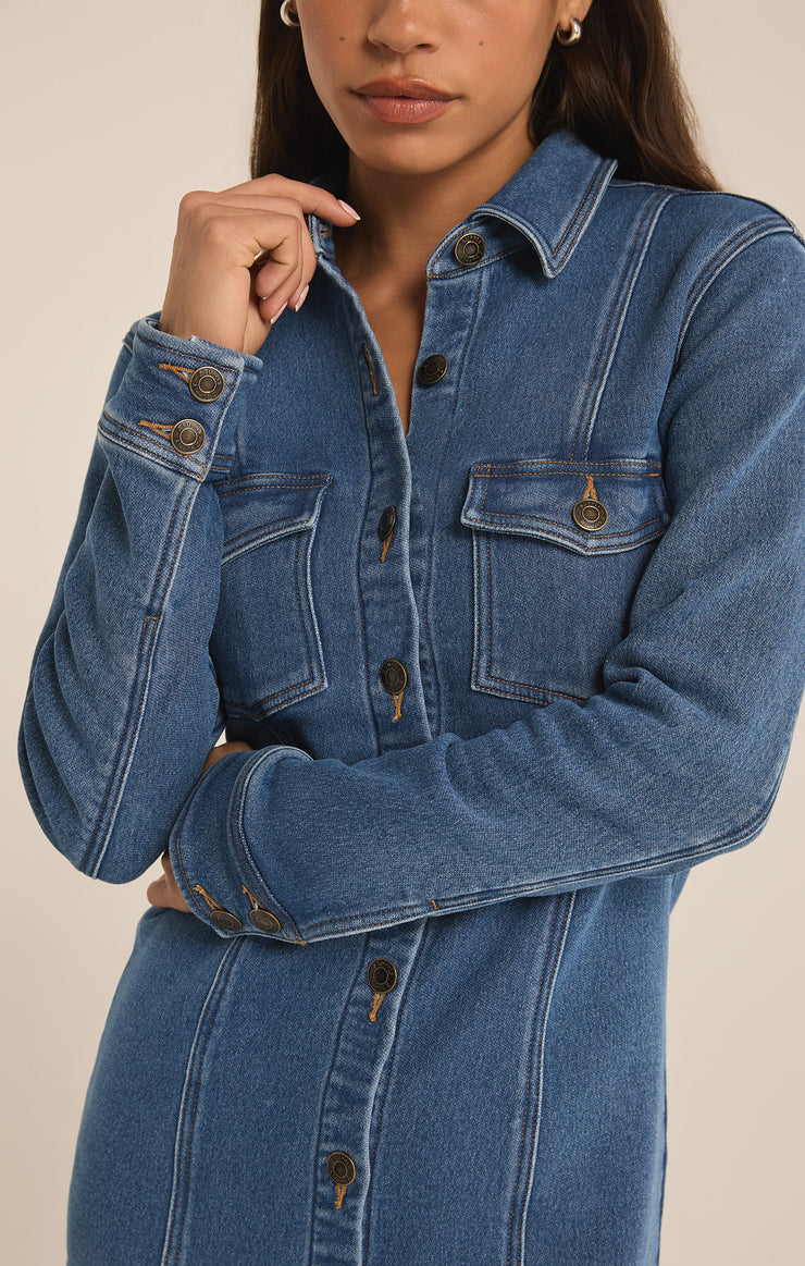 Candice Knit Denim Dress