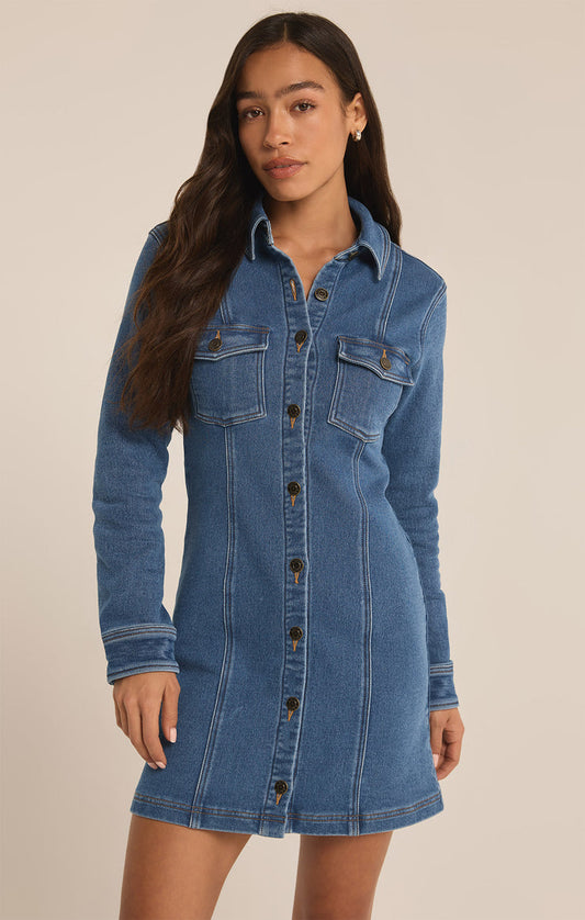 Candice Knit Denim Dress