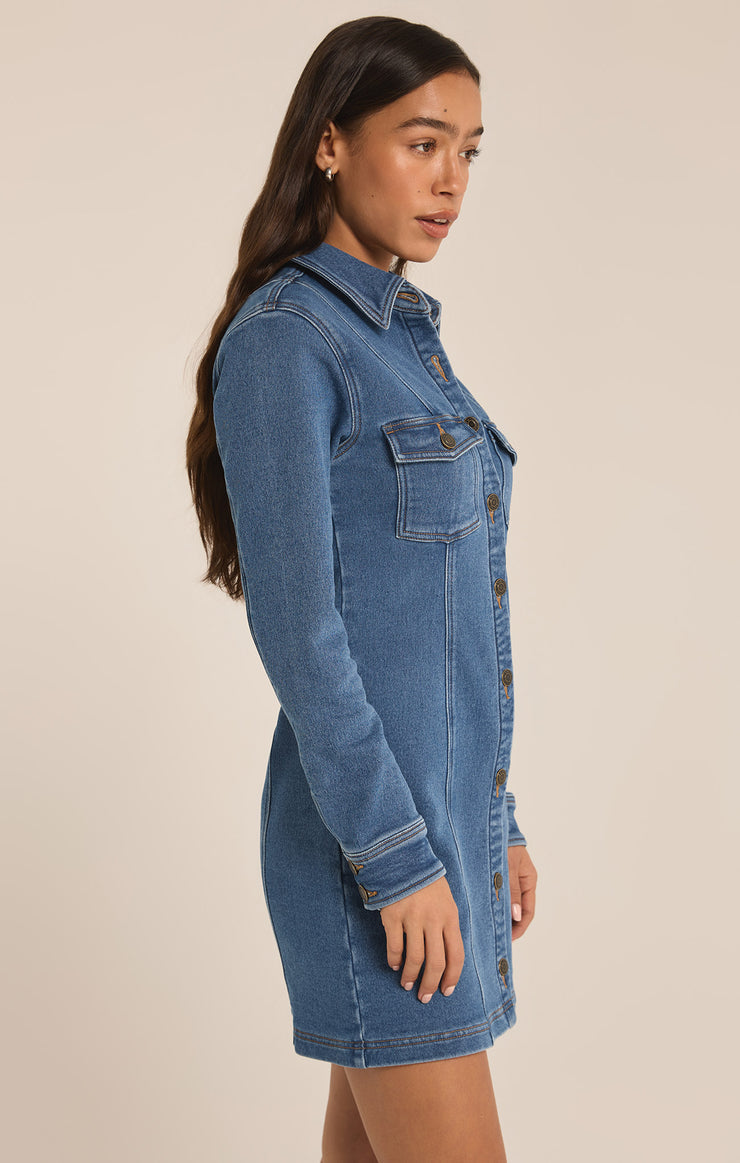 Candice Knit Denim Dress