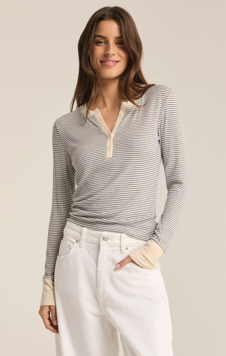 Scarlette Stripe Rib Henley