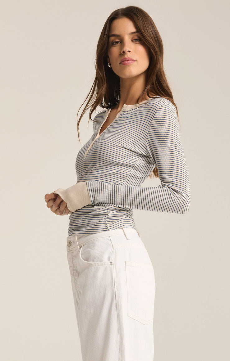 Scarlette Stripe Rib Henley