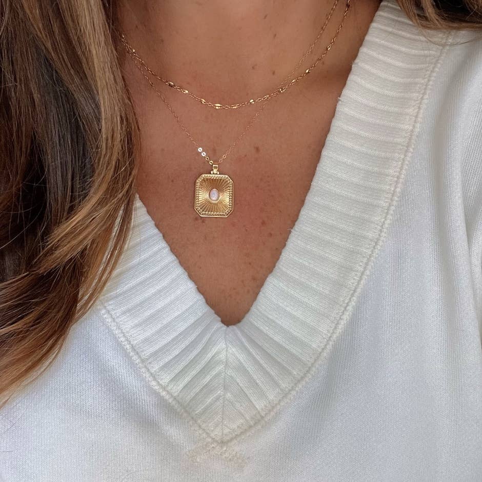 Dreamer Opal Pendant Necklace Gold Filled