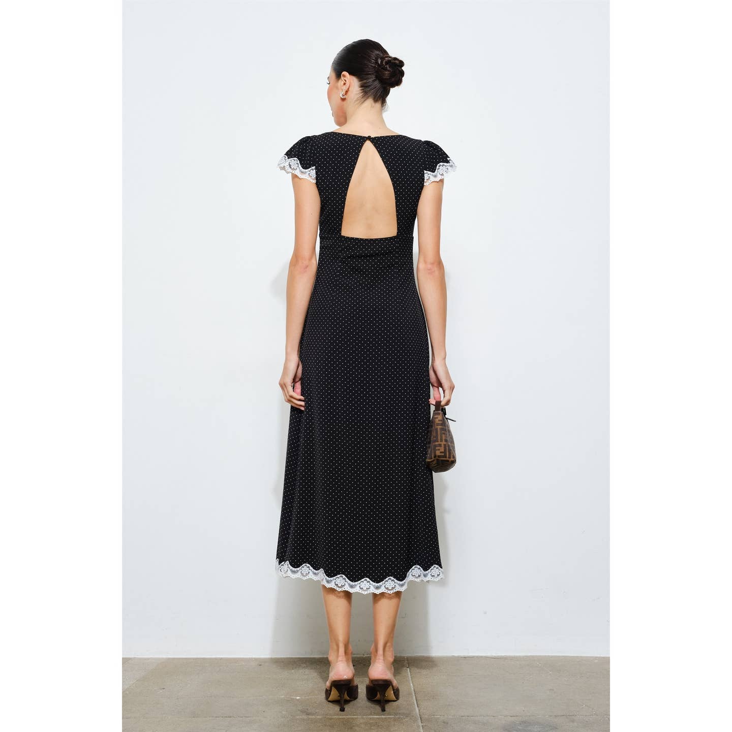 Marceline Lace Trim Midi Dress