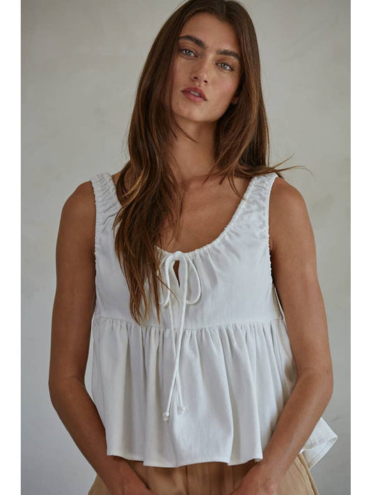 Cotton Sleeveless Babydoll Tank