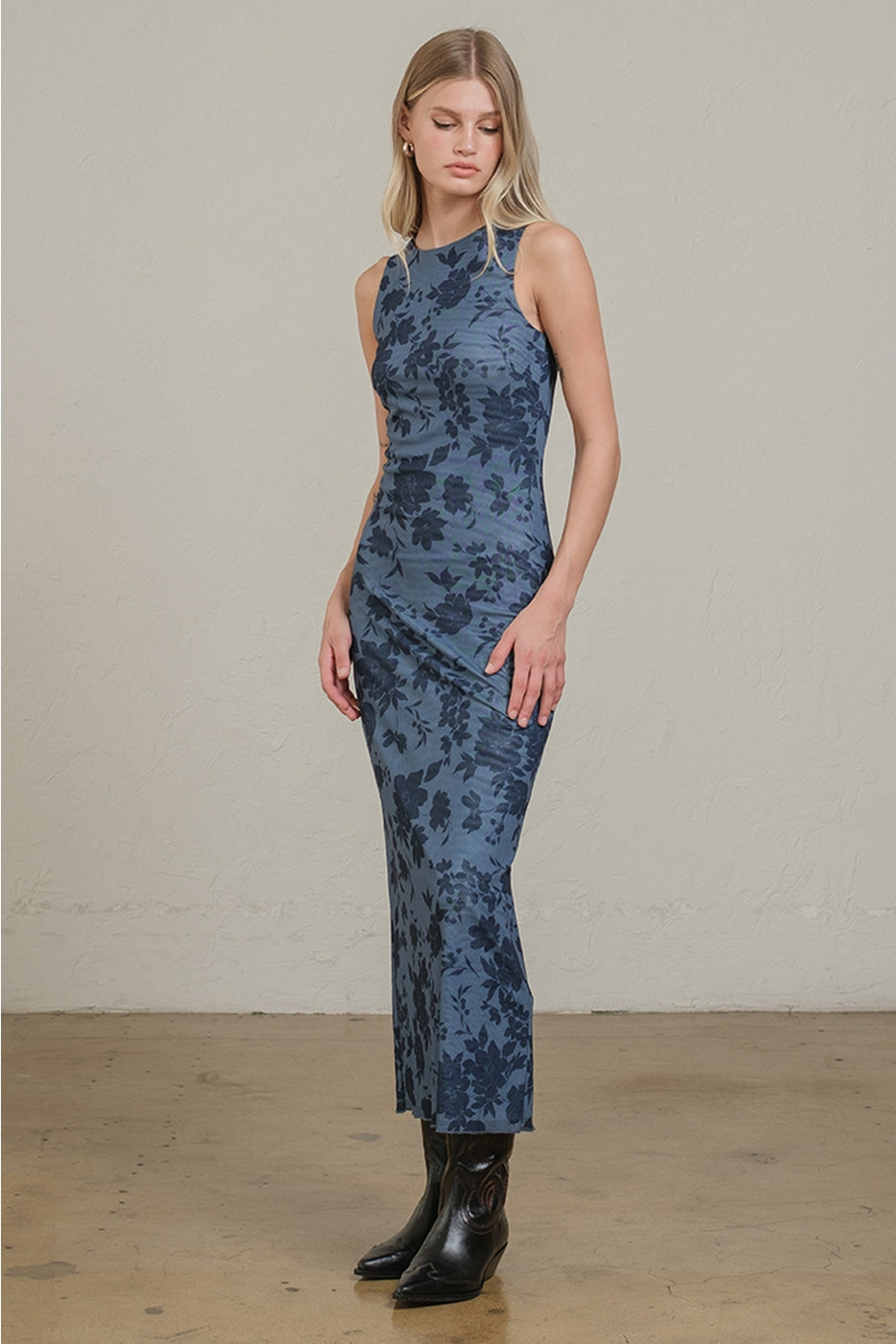 Midnight Bloom Mesh Dress