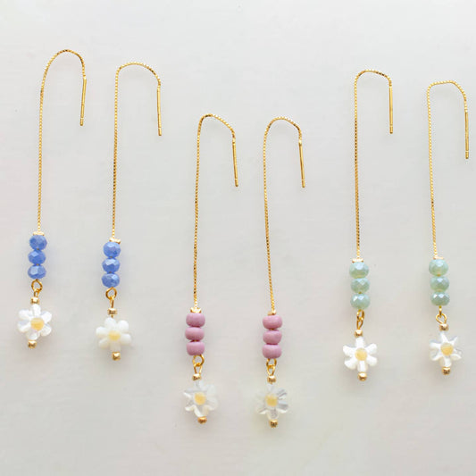 Flower Threader Earrings