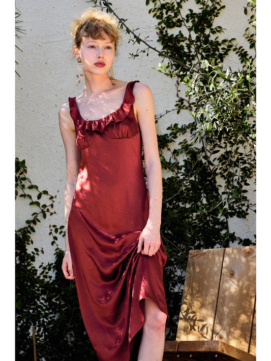 Scoop Neck Sleeveless Midi Slip Dress