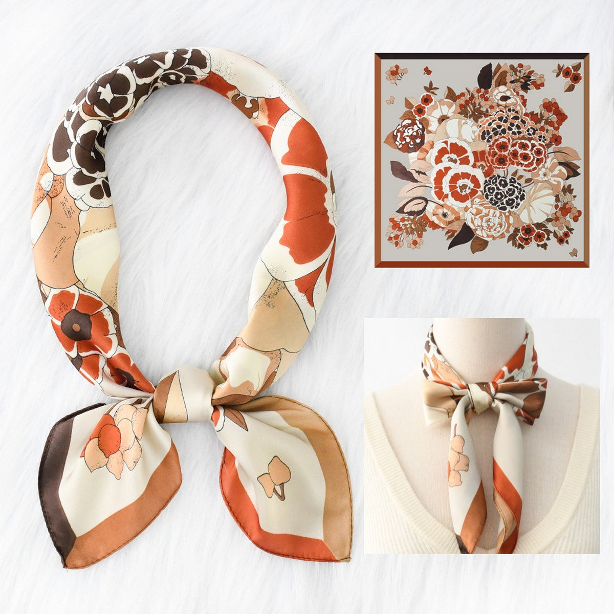 Floral Satin Scarf