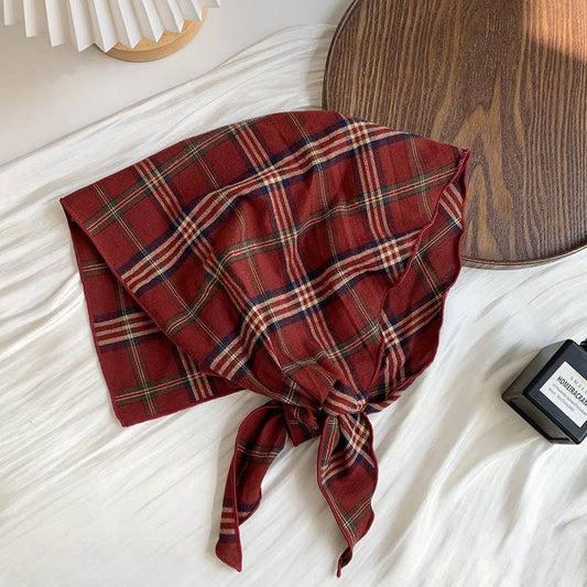 Versatile Vintage Tartan Print Bandana