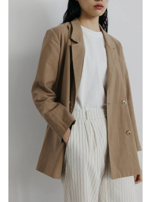 The Arla Jacket | Oversized Linen Blazer