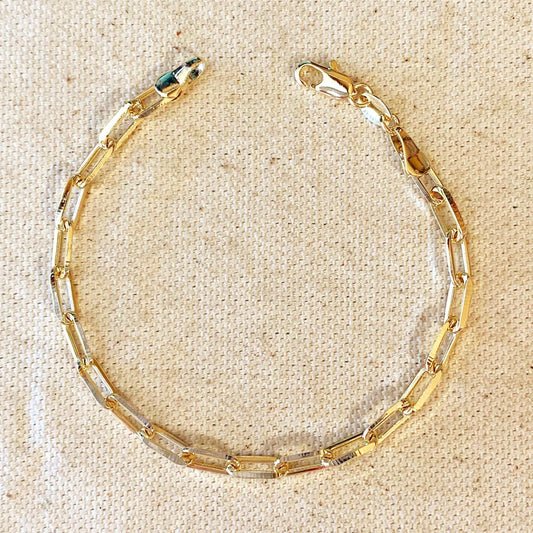 18k Gold Filled Paperclip Link Bracelet