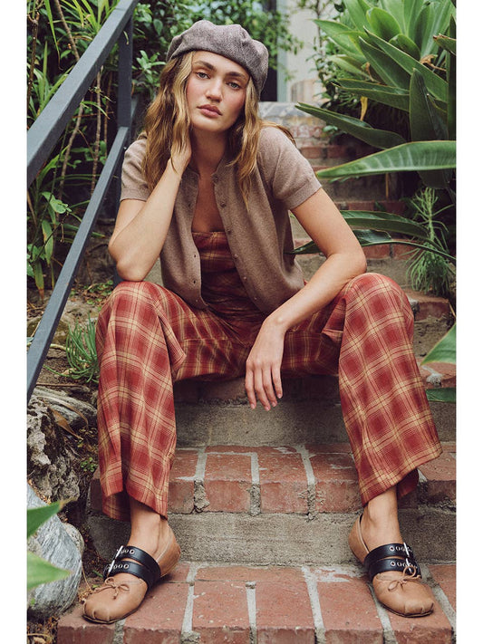 Scarlett Plaid Wide Leg Pants