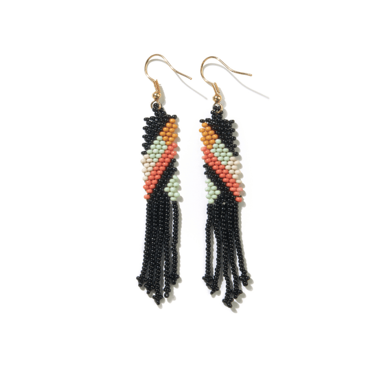 Emma Angles Beaded Fringe Earrings