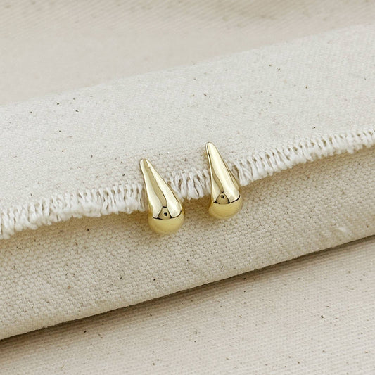 18k Gold Filled 15mm Teardrop Stud Earrings