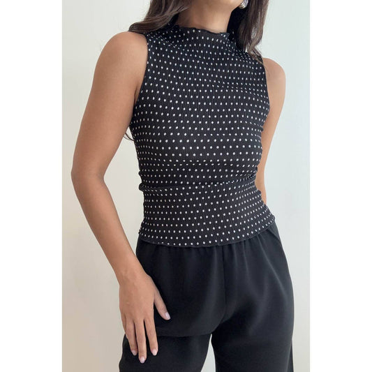 Polka Dot High Neck Top