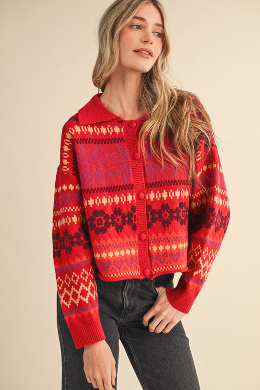 Fair Isle Sweater Cardigan