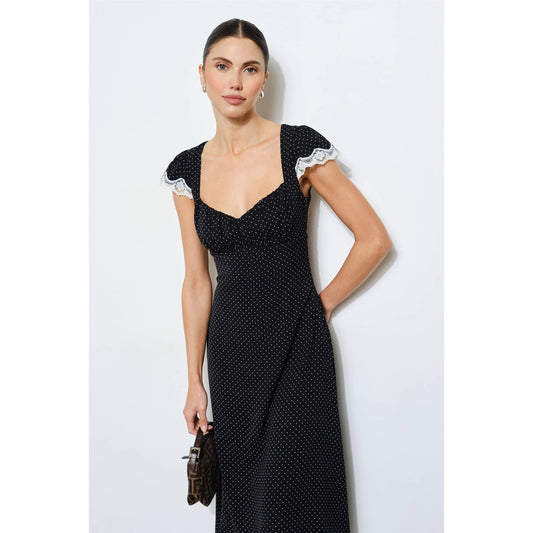 Marceline Lace Trim Midi Dress