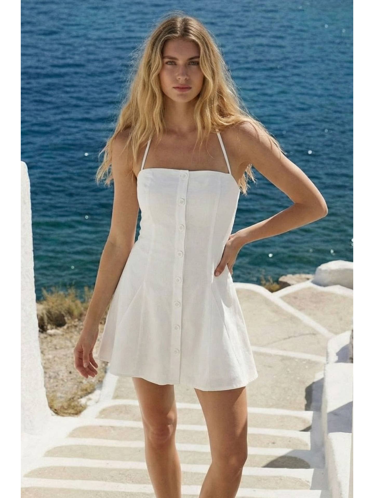 Halter Flare Mini Dress